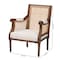 Bali & Pari Desmond Traditional French Beige Fabric and Walnut Brown Finished Wood Accent Chair 238-13313-ZORO - alternate 8
